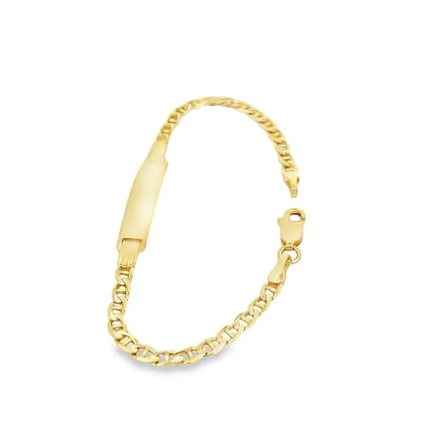 14K Yellow Gold Children's Anchor Link ID Bracelet Image 4 Arezzo Jewelers Elmwood Park, IL