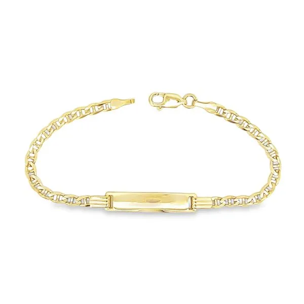 14K Yellow Gold Children's Anchor Link ID Bracelet Arezzo Jewelers Elmwood Park, IL
