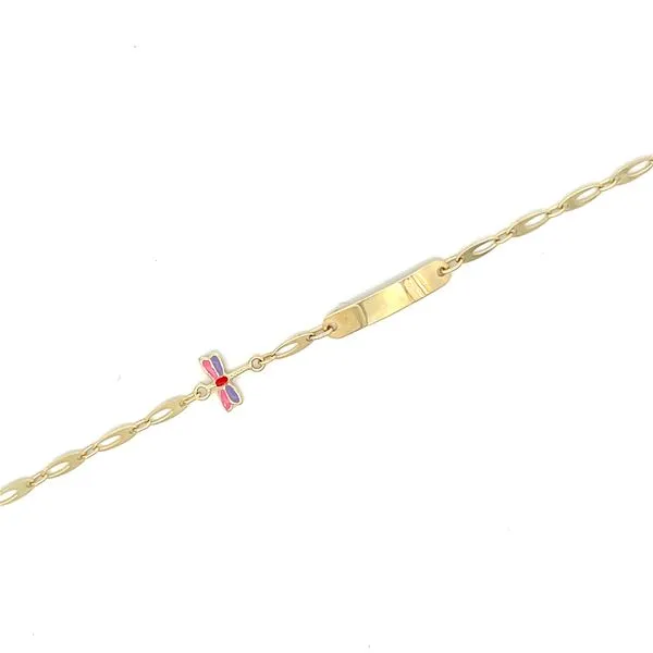 14K Yellow Gold Children's Fancy Link ID Bracelet Image 3 Arezzo Jewelers Elmwood Park, IL