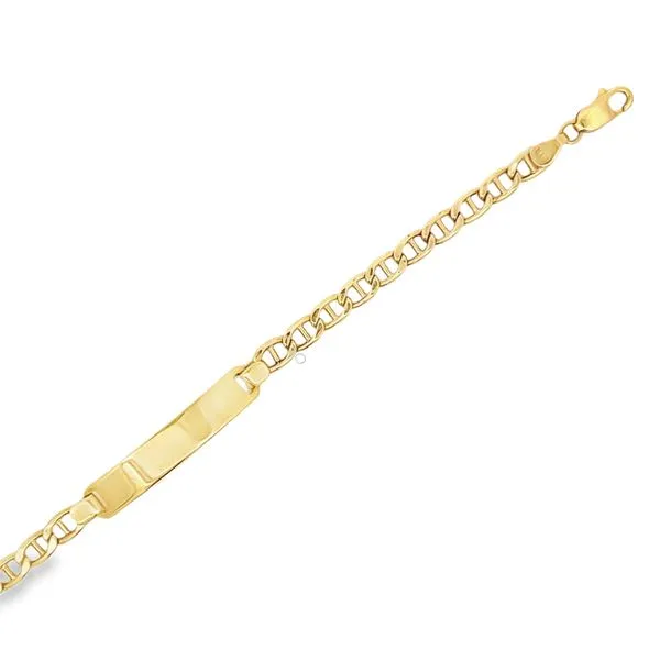 14K Yellow Gold Childrens Anchor Link ID Bracelet Image 2 Arezzo Jewelers Elmwood Park, IL