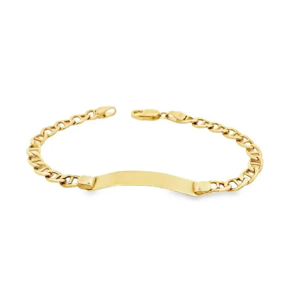 14K Yellow Gold Childrens Anchor Link ID Bracelet Image 3 Arezzo Jewelers Elmwood Park, IL