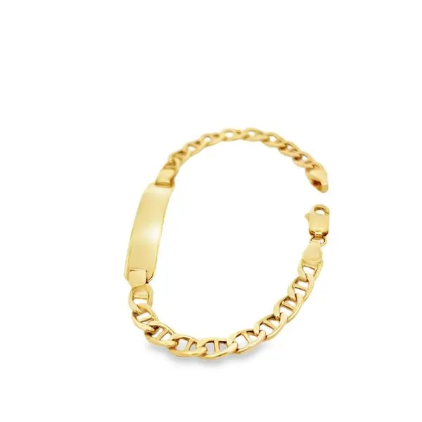 14K Yellow Gold Childrens Anchor Link ID Bracelet Image 4 Arezzo Jewelers Elmwood Park, IL