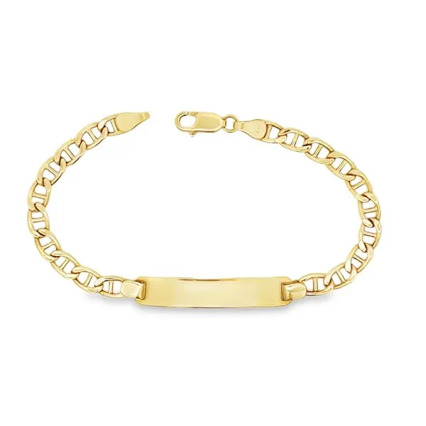 14K Yellow Gold Childrens Anchor Link ID Bracelet Arezzo Jewelers Elmwood Park, IL