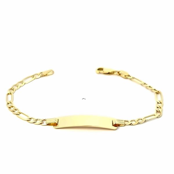 14k Yellow Gold Children's Figaro ID Bracelet Image 2 Arezzo Jewelers Elmwood Park, IL
