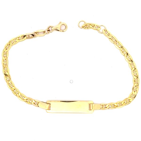 14K Yellow Gold Childrens Anchor Link ID Bracelet Arezzo Jewelers Elmwood Park, IL