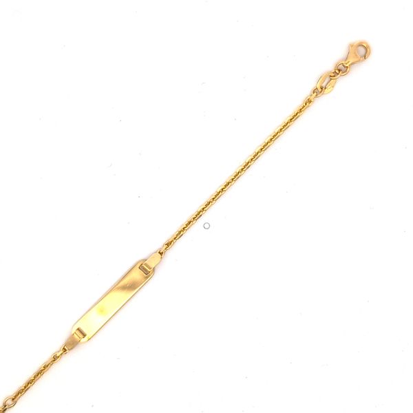 14K Yellow Gold Childrens Cable Link ID Bracelet Image 2 Arezzo Jewelers Elmwood Park, IL