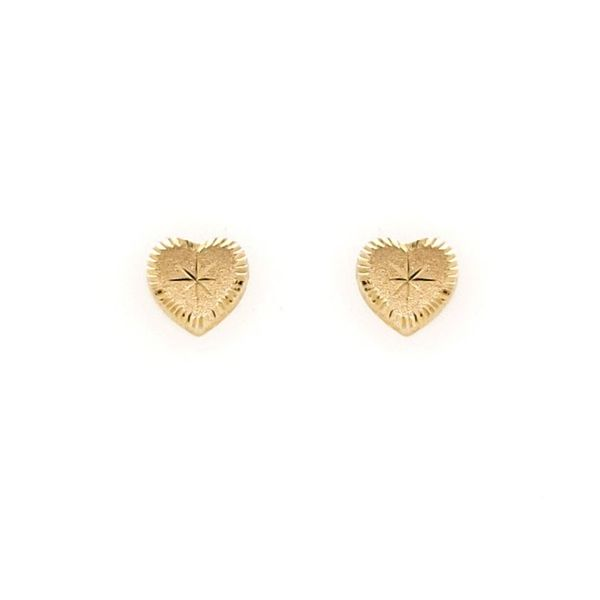 14k Yellow Gold D/C Heart Earrings Arezzo Jewelers Elmwood Park, IL