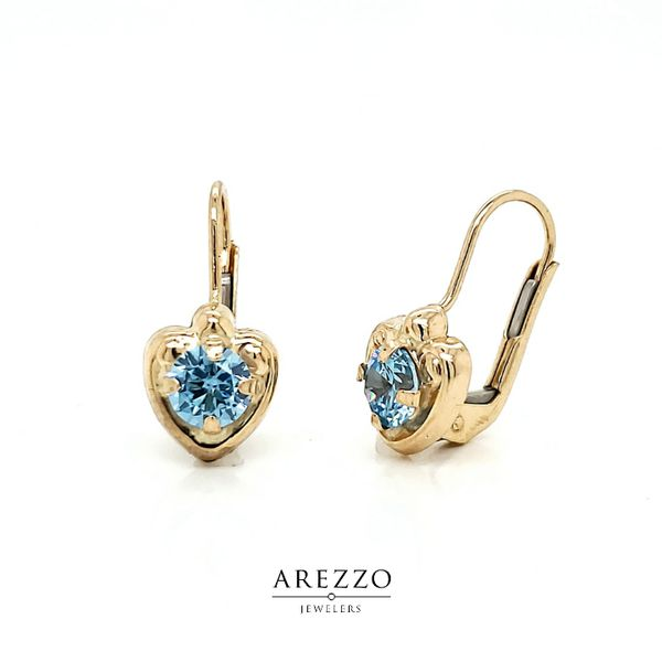14k Yellow Gold Heart Leverback Earring Arezzo Jewelers Elmwood Park, IL