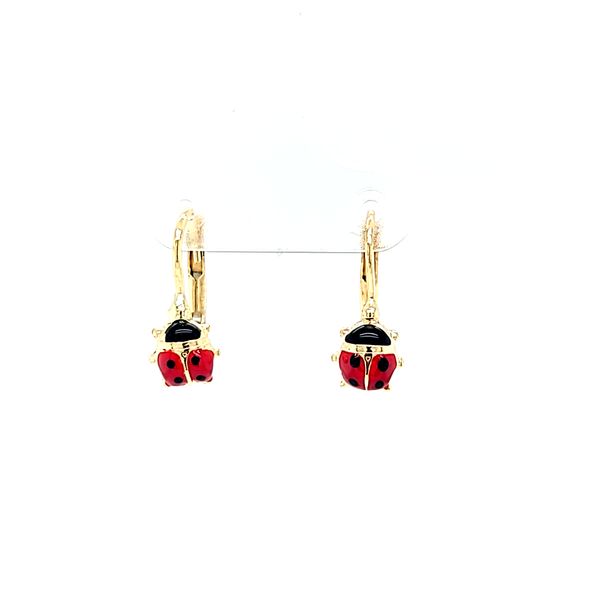 18k Yellow Gold Ladybug Leverback Children's Earrings Arezzo Jewelers Elmwood Park, IL