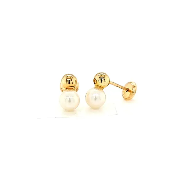 14k Yellow Gold 5mm Pearl Earrings Arezzo Jewelers Elmwood Park, IL