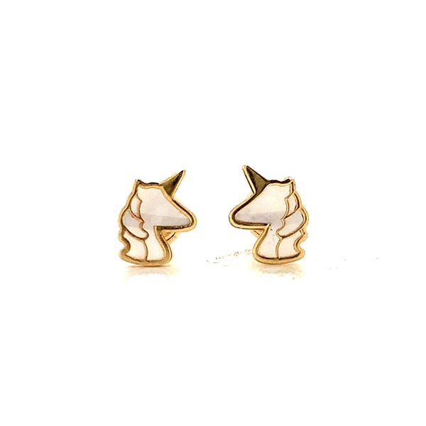 14k Yellow Gold Unicorn Earrings Arezzo Jewelers Elmwood Park, IL