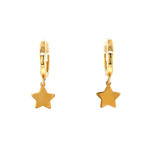 14k Yellow Gold Star Huggie Earrings Arezzo Jewelers Elmwood Park, IL