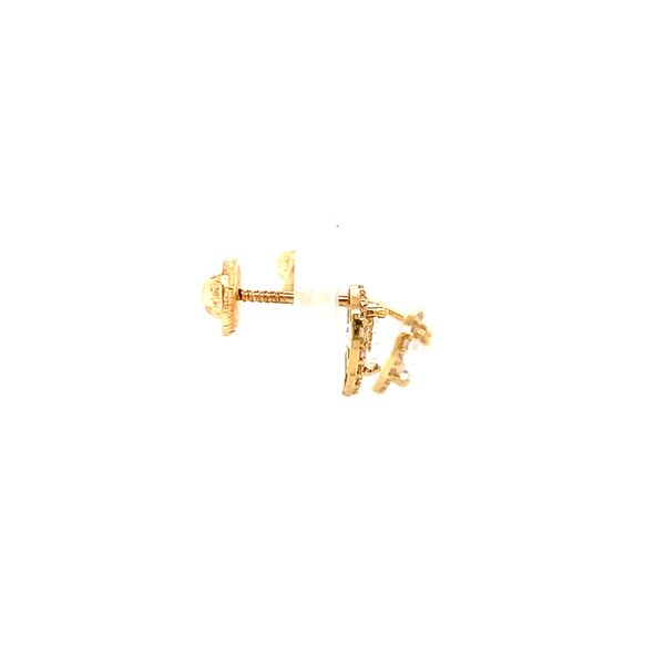 14k Yellow Gold Heart Halo Stud Earrings Image 2 Arezzo Jewelers Elmwood Park, IL