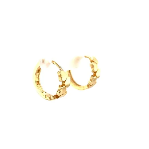 14k Yellow Gold Heart Huggie Earrings Image 2 Arezzo Jewelers Elmwood Park, IL