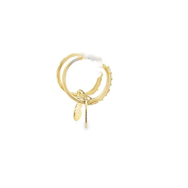 14K Yellow Gold Dangling Heart Huggie Children's Earrings Image 2 Arezzo Jewelers Elmwood Park, IL