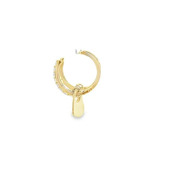 14K Yellow Gold Dangling Heart Huggie Children's Earrings Image 4 Arezzo Jewelers Elmwood Park, IL