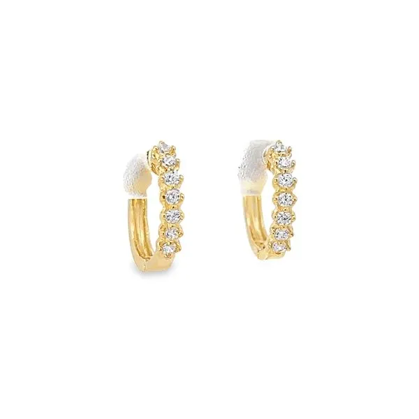 14K Yellow Gold Children's CZ Huggie Earrings Arezzo Jewelers Elmwood Park, IL