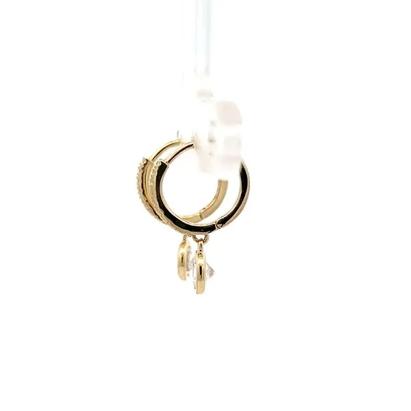 14K Yellow Gold Dangle CZ Huggie Children's Earrings Image 4 Arezzo Jewelers Elmwood Park, IL