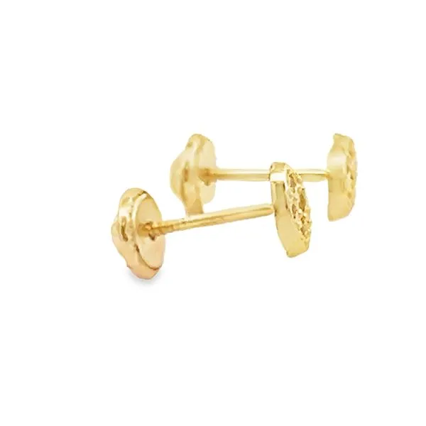 14K Yellow Gold Children's CZ Stud Earrings Image 2 Arezzo Jewelers Elmwood Park, IL
