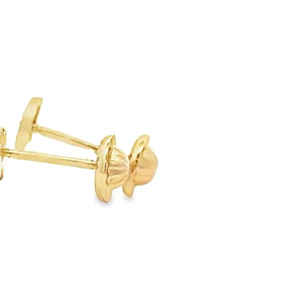 14K Yellow Gold Children's CZ Stud Earrings Image 3 Arezzo Jewelers Elmwood Park, IL
