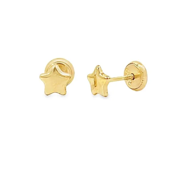 14K Yellow Gold Star Children's Stud Earrings Arezzo Jewelers Elmwood Park, IL