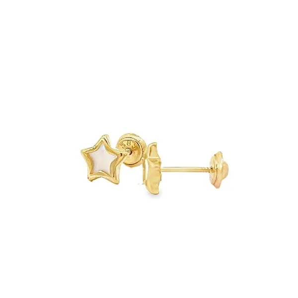 14K Yellow Gold Children's Star Shape Earrings Image 2 Arezzo Jewelers Elmwood Park, IL