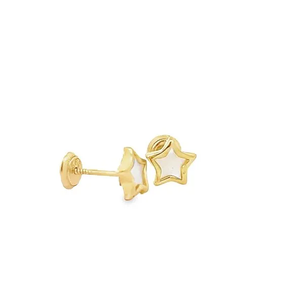 14K Yellow Gold Children's Star Shape Earrings Image 3 Arezzo Jewelers Elmwood Park, IL