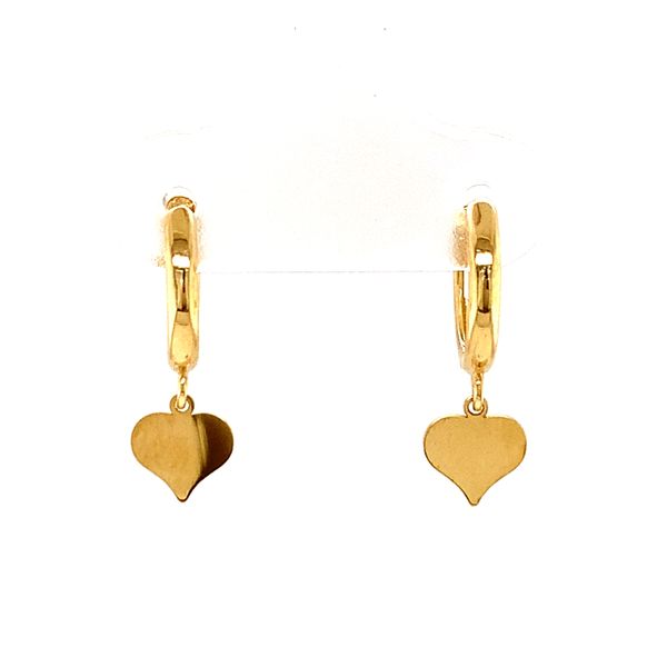 14k Yellow Gold Heart Huggie Earrings Arezzo Jewelers Elmwood Park, IL