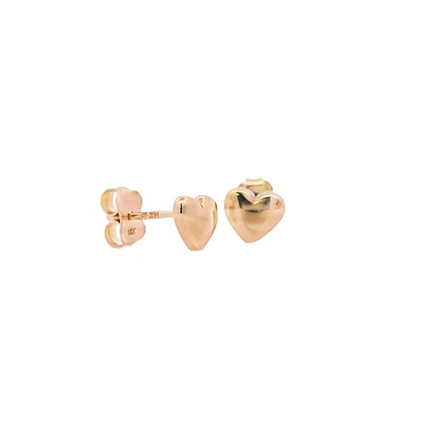 14k Yellow Gold Petite Heart Stud Earrings Image 2 Arezzo Jewelers Elmwood Park, IL