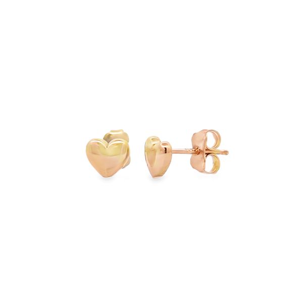 14k Yellow Gold Petite Heart Stud Earrings Image 3 Arezzo Jewelers Elmwood Park, IL