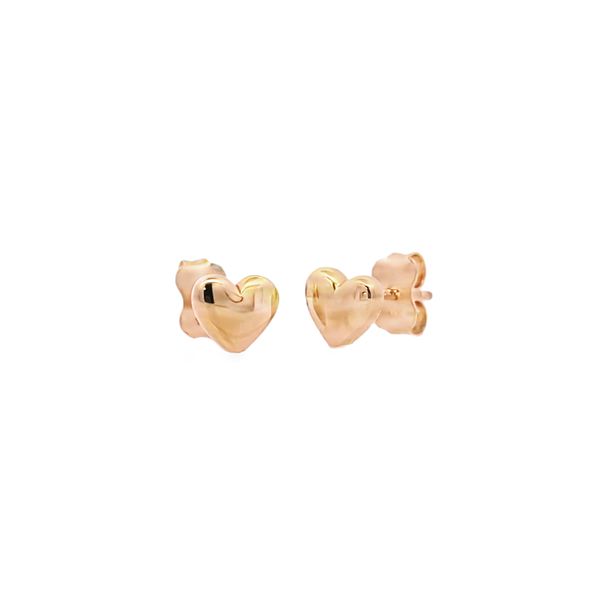 14k Yellow Gold Petite Heart Stud Earrings Arezzo Jewelers Elmwood Park, IL