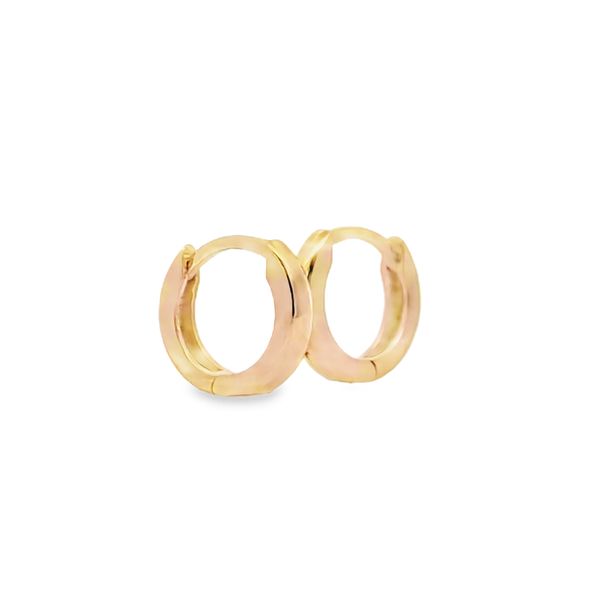 14 Karat Yellow Gold 8.75mm Mini Huggie Children's Earrings Image 2 Arezzo Jewelers Elmwood Park, IL