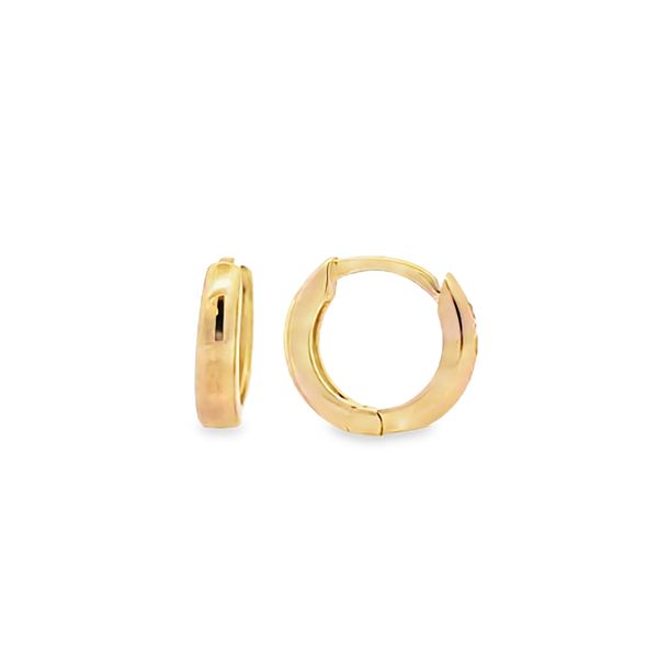 14 Karat Yellow Gold 8.75mm Mini Huggie Children's Earrings Image 3 Arezzo Jewelers Elmwood Park, IL