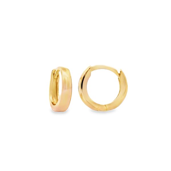 14 Karat Yellow Gold 8.75mm Mini Huggie Children's Earrings Arezzo Jewelers Elmwood Park, IL
