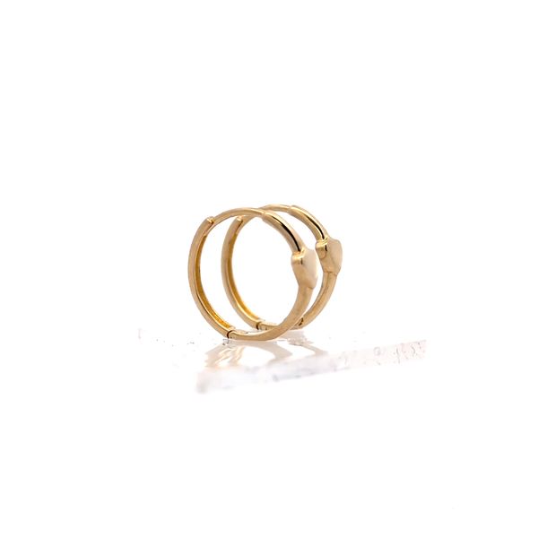 14 Karat Yellow Gold Mini Heart Huggie Children's Earrings Image 2 Arezzo Jewelers Elmwood Park, IL