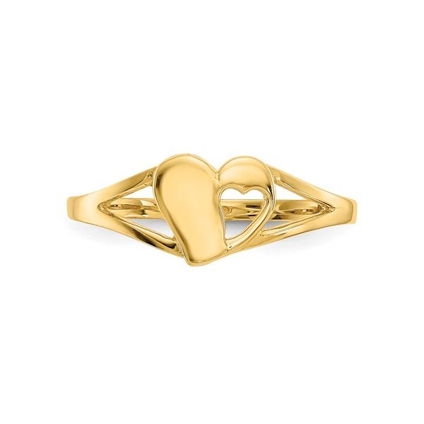14k Yellow Gold Heart Baby Ring Image 2 Arezzo Jewelers Elmwood Park, IL