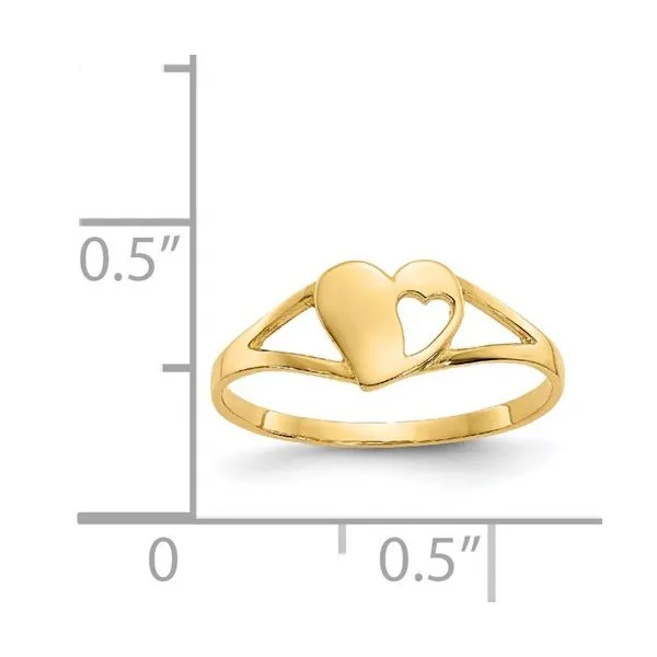 14k Yellow Gold Heart Baby Ring Image 5 Arezzo Jewelers Elmwood Park, IL