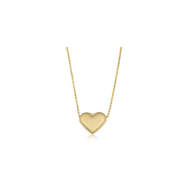 14k Yellow Gold Petite Puffed Heart Necklace Arezzo Jewelers Elmwood Park, IL