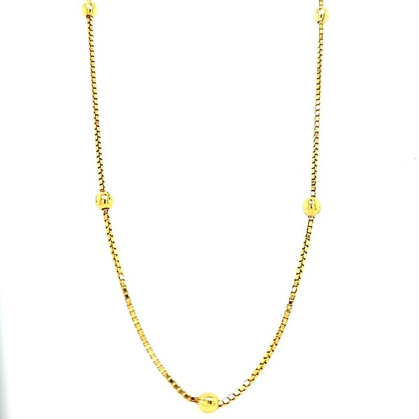 14k Yellow Gold Ball Bead Necklace Image 2 Arezzo Jewelers Elmwood Park, IL