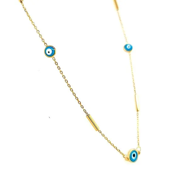 14k Yellow Gold Evil Eye Necklace Image 2 Arezzo Jewelers Elmwood Park, IL
