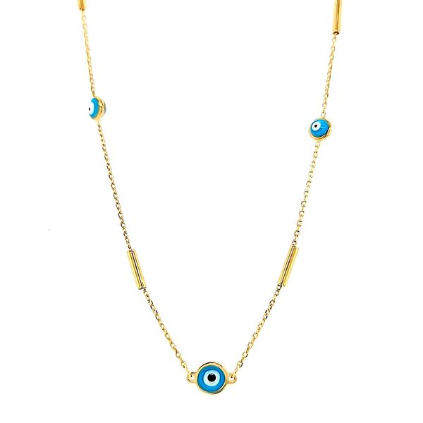 14k Yellow Gold Evil Eye Necklace Arezzo Jewelers Elmwood Park, IL