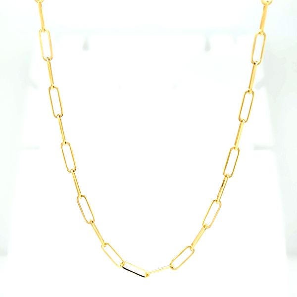 14k Yellow Gold 3.3mm Paperclip Necklace Arezzo Jewelers Elmwood Park, IL