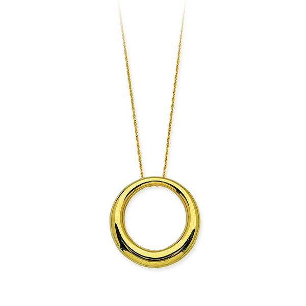 14k Yellow Gold Polished 3D Circle Necklace Arezzo Jewelers Elmwood Park, IL