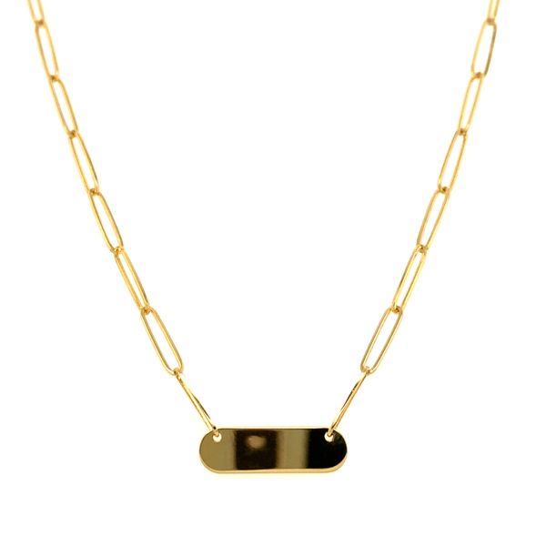 14k Yellow Gold 2.5mm Paperclip ID Necklace Image 2 Arezzo Jewelers Elmwood Park, IL