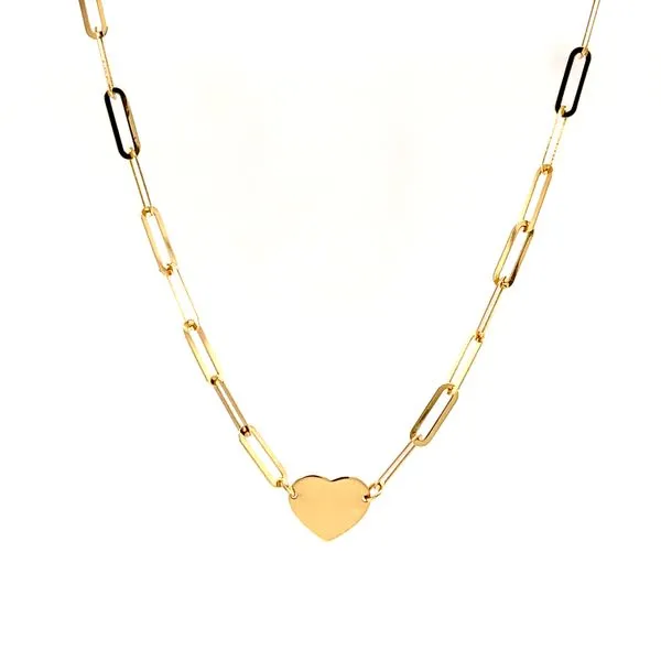 14k Yellow Gold Paperclip Necklace Image 2 Arezzo Jewelers Elmwood, IL