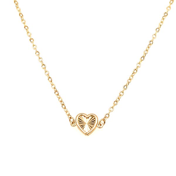14k Yellow Gold Small Heart Necklace Arezzo Jewelers Elmwood Park, IL