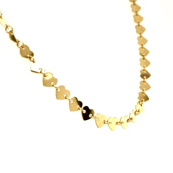 14k Yellow Gold Heart Link Choker Necklace Image 2 Arezzo Jewelers Elmwood Park, IL