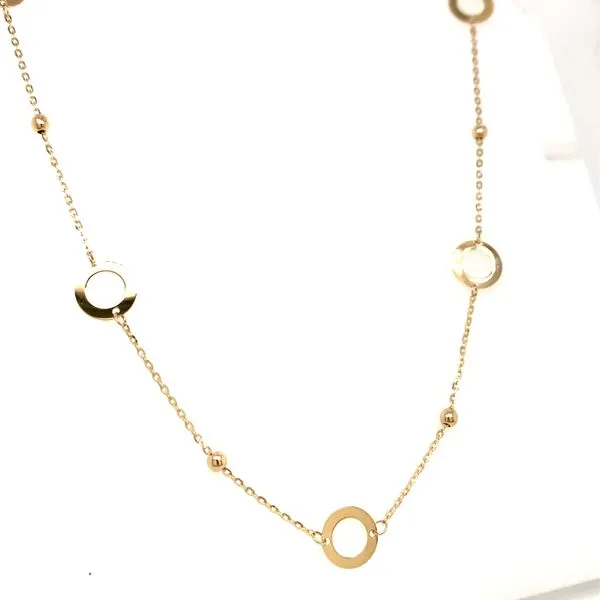 14k Yellow Gold Open Circle Necklace Image 2 Arezzo Jewelers Elmwood Park, IL