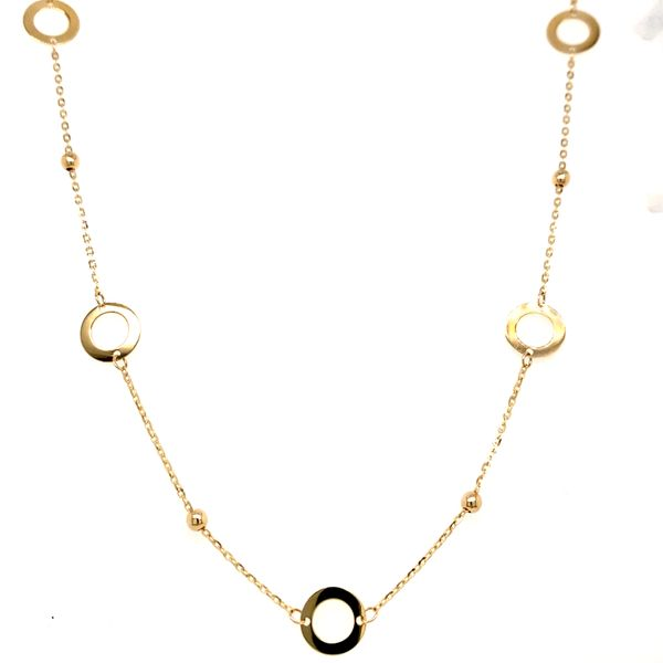 14k Yellow Gold Open Circle Necklace Arezzo Jewelers Elmwood Park, IL