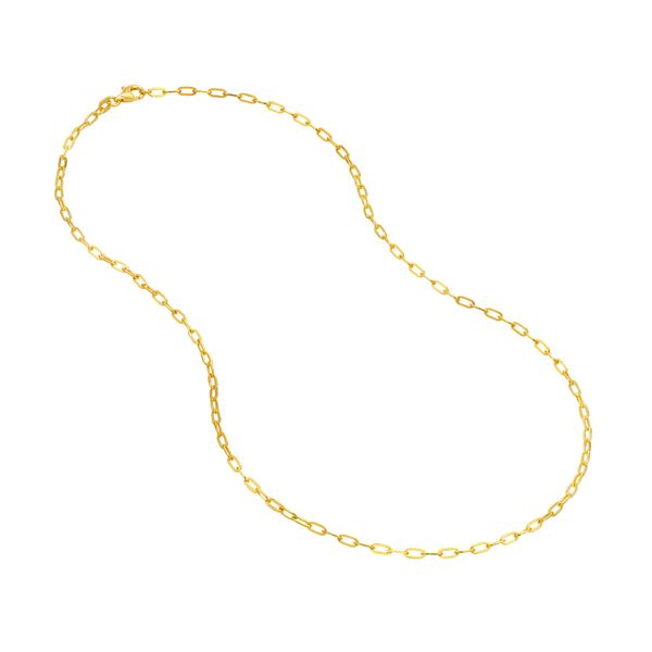 14k Yellow Gold 2.1mm Paper Clip Chain Image 3 Arezzo Jewelers Elmwood Park, IL